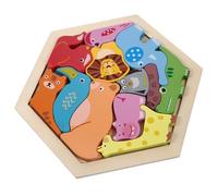LRXIYODE Portable Wooden Animal Puzzle for Smooth Edges Educational Cartoon Shape Matching Interactive Puzzle for Hand Eye Coordination and Parent Play Forest Animal Theme