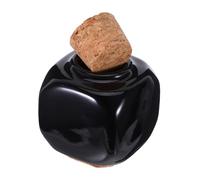 LRXIYODE Practical Ceramic Manicure Liquid Bottle Wooden Cork Lid Lightweight Container for Nail Treatment and Acrylic Powders