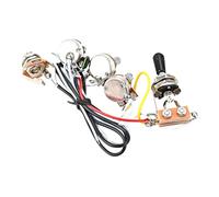 LRXIYODE Pre Assembled Guitar Potentiometer Harness Wiring Kit Electric Guitar Parts with Bk Pots and Standard Jack for Easy Installation and DIY Replacement