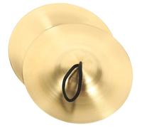 LRXIYODE Professional Copper Finger Cymbals Portable Percussion Instrument with Attached Rope Clear Sound Cymbals for Dance and Music Education Suitable for Adults Random Color