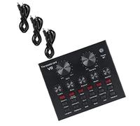 LRXIYODE Professional Live Sound Card Mixer Board with Adjustable Volume Reverb Voice Effects for Mobile Streaming Singing Recording and Podcasting Condenser Microphone Kit