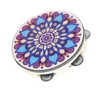 LRXIYODE Purple Grape Handheld Tambourine Drum Percussion Instrument for Adults and Rounded Edges Safety Hand Knocking with Crisp Sound for Music Education and Skill Development