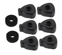 LRXIYODE Quick Release Cymbal Nuts Easy Install Replacement with Plastic Black 6pcs Cotton Cushion Triangular Mini Drum Cymbal Cap | Cotton Cushion Included, for Drum Kits and Splash Cymbals, Replacement Parts Accessories