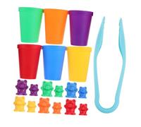 LRXIYODE Rainbow Counting Bear for Colorful Educational Math Game with Bears Clip Early Childhood Learning Aid for Brain Development and Recognition