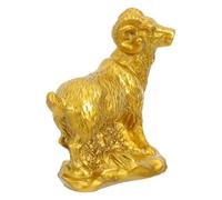 LRXIYODE Ram Figurine and Flat Base with Smooth Burrfree Surface Easy Maintenance Chinese New Year Resin Lamb Sculpture Decorative Metallic Sheep Ornament for Desktop or Living Room