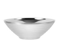 LRXIYODE Ramen Bowl Simple and Elegant Style Stainless Steel with Smooth Surface and Reusable Design, Convenient Serving Bowl in Silver for Baking and Serving in Kitchen or Dining