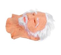 LRXIYODE Realistic Old Man Face Mask with White Hair Beard Breathable Halloween Cosplay Headgear for Adults Integrated Wig Wrinkle Costume Prop for Masquerade Party Role Playing