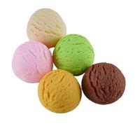 LRXIYODE Realistic Plastic Ice Cream Balls Prop Set for Party Decor and Coffee Bar Accessories, Small Fake Ice Cream Ornaments in 5 Colors, Simulation Display Props for Event Layouts