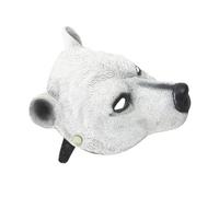 LRXIYODE Realistic Polar Bear Mask Breathable Comfortable Halloween Masquerade Cosplay Party Accessory for Adults and Teens Lifelike Animal Face Cover for Festival and Costume Events