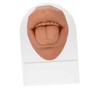 LRXIYODE Realistic Silicone Mouth and Tongue Piercing Practice Model with Stand Life Body Part for Piercing Training Smooth Surface Fake Face Display for Professional Use