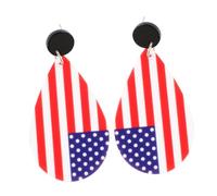 LRXIYODE Red Blue Acrylic Geometric Earbob for Ladies Durable National Flag Earring American Flag Eardrop with Stylish Stripes Design Lightweight and Hypoallergenic Jewelry Accessory