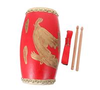 LRXIYODE Red Chinese Style Waist Drum Childrens Percussion Instrument for Performance Durable Cowhide Design for All Ages for Music Lovers