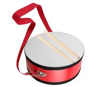 LRXIYODE Red Marching Snare Drum for Children 10 Inch Lightweight Wooden Drum Kit with Strap and Drumsticks Enhances Musical Interest and Fosters Teamwork for Band and School Performances