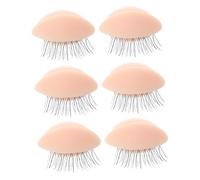 LRXIYODE Removable Silicone Eyelids Model 3 Pairs Skin Color Lash Extension Practice Tool Makeup Replacement Eyelids for Lash Technicians Training and Eyelash Grafting