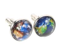 LRXIYODE Retro World Map Cufflinks for Men, Metal Cufflinks for Men, Khaki Shirt Accessories for Business Formal Wear