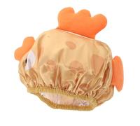 LRXIYODE Reusable Toddler Shower Caps with 3d Cartoon Fish Design, Waterproof Pvc Material, Double Layer Construction, Snug Fit with Adjustable Band for Boys and Girls Bath Time