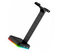 LRXIYODE Rgb Lighting Headphone Rack with Dual USB Charging Ports and Input Desktop Earphone Stand for Gaming Headsets Practical Tabletop Organizer for Keyboard and Mouse Data Transfer