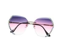 LRXIYODE Rhinestone Crystal Party Sunglasses for Women Frameless Cut Edge Pink Fashion Eyewear Creative Accessory for Outdoor and Daily Wear