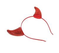LRXIYODE Rhinestone Devil Horn Headband Creative Cow Horn Hairband for Halloween Costume Cosplay Parties Festivals Comfortable Easy to Wear Decoration