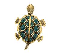 LRXIYODE Rhinestone Turtle Brooch Clip Vintage Tortoise Badge Jewelry Scarf Holder Metal Pin Accessory for Women Party and Daily Wear