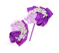 LRXIYODE Romantic Wedding Corsage Light Purple Purple Faux Flower Wrist Bracelet and Boutonniere for Bride Groom Bridesmaids Prom Party Accessories