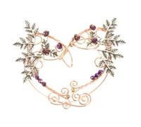 LRXIYODE Rose Gold Leaf Ear Cuff Earrings Non Piercing Handmade Alloy Fairy Jewelry for Women Elegant Vintage Style Dangling Clip Ear Clips Accessory