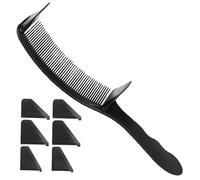 LRXIYODE S Shaped Curved Hair Cutting Comb with Guide Barbers Styling Tool for Mens Mustache and Flat Top Haircuts Durable Plastic Smooth Rounded Teeth Portable for Professional Hairdresser