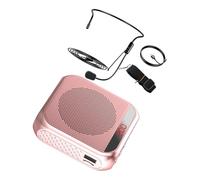 LRXIYODE S17 Portable Wireless Microphone and Personal Amplifier with LED Display, Rechargeable Voice Amplifier for Teachers and Tour Guides, Compact Handheld Speech Audio System in Rose