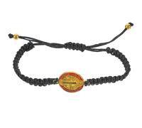 LRXIYODE Saint Benedict Braided Rope Bracelet Black Handmade Religious Wrist Jewelry Catholic Prayer Cord for Men and Women