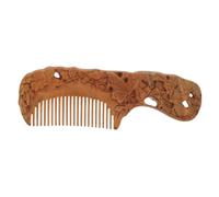 LRXIYODE Sandalwood Fine Tooth Wooden Comb Dual-sided Carved Massage Comb Portable Hair Detangler and Scalp for with Natural Fragrance and Design