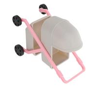 LRXIYODE Scale Miniature Pushchair Dollhouse Stroller for Creative Roleplay and Dollhouse Decoration High Simulation Realistic Craftsmanship Grey Mini Carriage for Doll Accessories