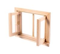 LRXIYODE Scale Two Lattice Window Frame for Dollhouse Micro World Decorative Window Model Compact Furniture Accessory for Mini House Crafting and Gift