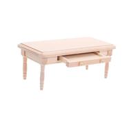 LRXIYODE Scale Wooden Miniature Dollhouse Coffee Table with Drawer Unfinished Doll Furniture for Living Playhouse Compact Storage for Mini Accessories