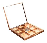 LRXIYODE Sequin Glitter 9-grid Empty Eyeshadow Palette Tray Rose Gold Leopard Print Makeup DIY Magnetic Makeup Palette Box for Professional and Travel Use