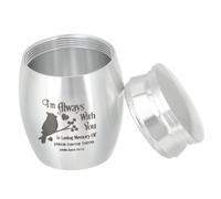 LRXIYODE Silver Bird Cinerary Casket Lightweight Cremation Tank with Unscrew Lid Pet Ashes Urn Memorial Keepsake for Parrot and Small Birds Minimalist Design for Home Display