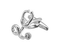 LRXIYODE Silver Creative Stethoscope Cufflinks for Men and Women Fashion Shirt Sleeve Nail Design Business Formal Accessories for Weddings Meetings and Special Occasions