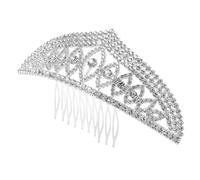 LRXIYODE Silver Crystal Bridal Tiara with Comb Alloy Princess Crown for Women Wedding Prom Birthday Party Headband Elegant Royal Headpiece for Brides and Performers