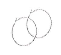 LRXIYODE Silver Large Circle Hoop Earrings for Women Simple Stylish Metal Fashion Jewelry Oversize Round Earrings Ladies