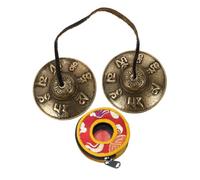 LRXIYODE Small Brass Tingsha Bells Hand Percussion Instrument Harmonic Tones for Meditation and Music Awareness