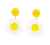 LRXIYODE Small Daisy Drop Earrings for Women Fashion Sunflower Ear Jewelry in Yellow Acrylic Lightweight Floral Ear Accessories for Daily Wear and Parties