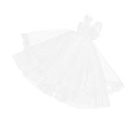 LRXIYODE Small Doll Wedding Dress White Miniature Bride Costume Elegant Reusable Doll Clothes for Photo Props and Accessories