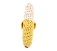 LRXIYODE Soft Cotton Crochet Banana Hand Bell for Teething Newborn Grasping for Motor Skill Development Gentle Sensory Rattle for Soothing and Comfort