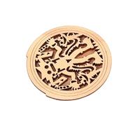 LRXIYODE Soundhole Cover Maple Wood Human Pattern Guitar Sound Hole Block for Acoustic Guitars