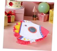 LRXIYODE Space Rocket Pinata Party with Blindfold Stick and Confetti Fillable Hanging Decoration for Birthday Shower School Events and Themed Celebrations