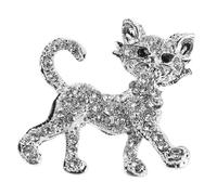 LRXIYODE Sparkling Rhinestone Cat Brooch Pin for Women Cute Kitten Alloy Coat Pin with Bling Finish Tarnish-resistant Vintage Style Wedding Accessory and Charming Gift for Cat Lovers