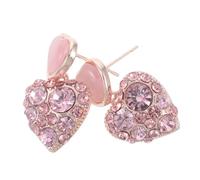 LRXIYODE Sparkly Rhinestone Heart Earrings Lightweight Comfortable Love Jewelry for Women Versatile Wedding Brides Valentines Day Accessory