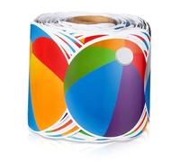 LRXIYODE Summer Beach Ball Bulletin Board Border Sticker Blackboard Trim Decal Fun Classroom Party Wall Decoration Easy Peel Adhesive for Smooth Surfaces