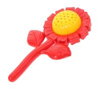 LRXIYODE Sunflower Hand Rattle Shaker for Safe Plastic Educational for Cognitive Development Auditory Engagement Motor Skills Learning Easy to Clean Red Hand Bell for Play