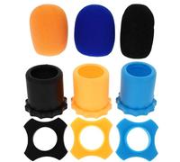 LRXIYODE Thickened Sponge Microphone Protector Cover with Rubber Anti-slip Ring, Strong Adaptability and Wind Noise Reduction for Wireless Microphones, for Studio and Outdoor Random Color