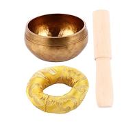 LRXIYODE Tibetan Singing Bowl Set Meditation Bowl for Spiritual Practice Handcrafted in Yellow for Yoga Relaxation